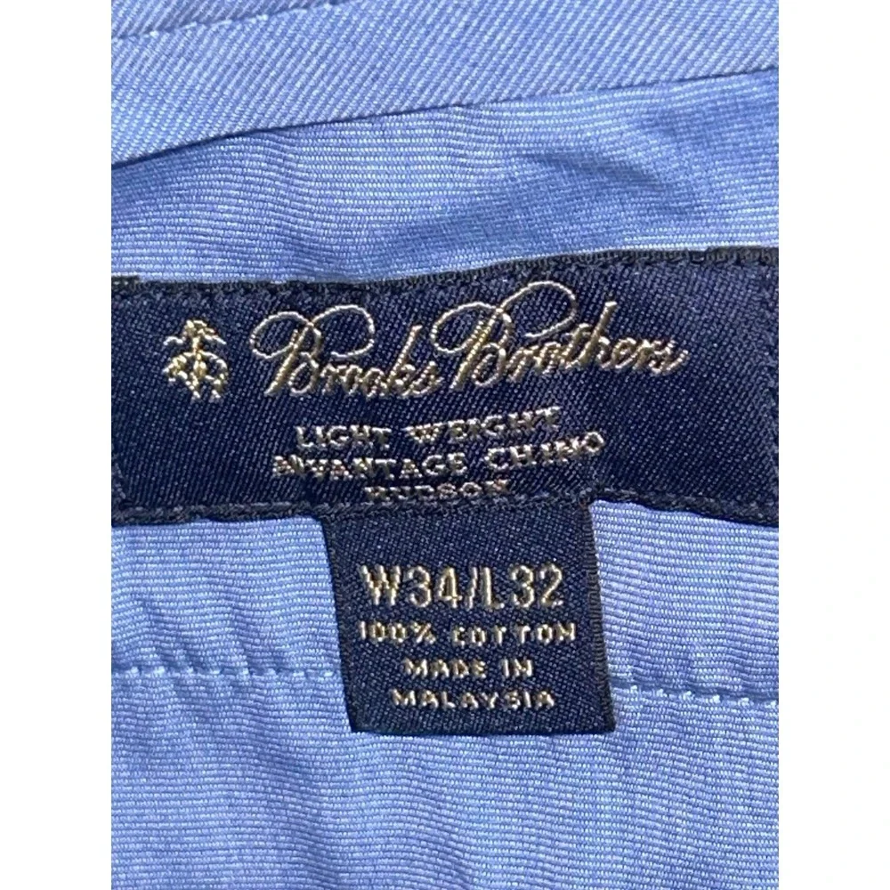 Brooks Brothers Advantage Chino Hudson Mens 34x32 Navy Blue Flat Front Pants